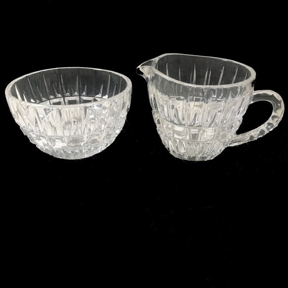 Vintage Cut Crystal Cream & Sugar Set - Picture 1 of 1